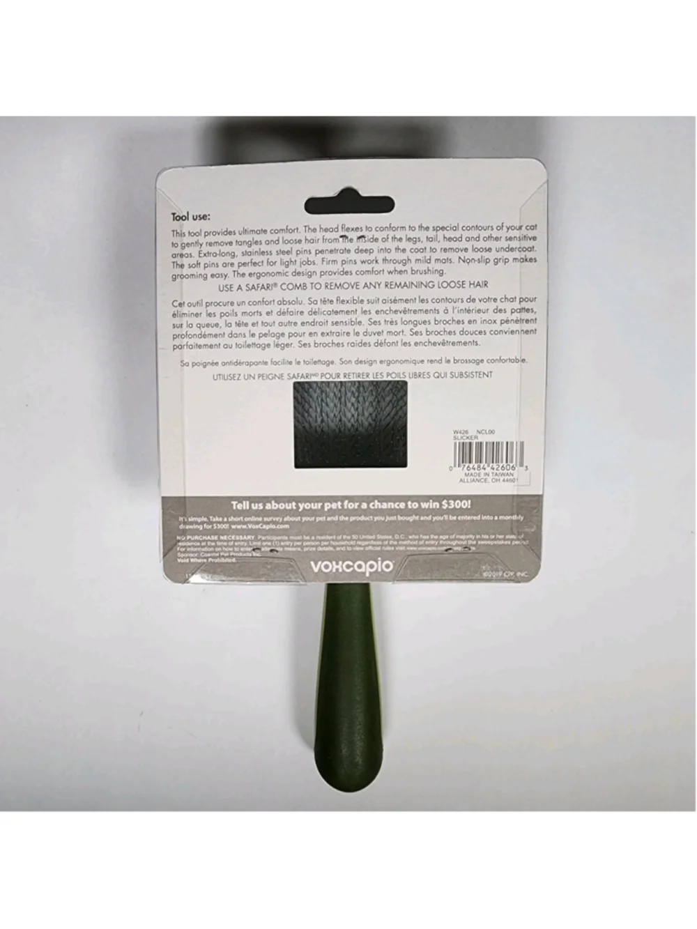 Safari by Coastal Cat Flexible Slicker Brush Stainless Steel Pins Green W426 NEW